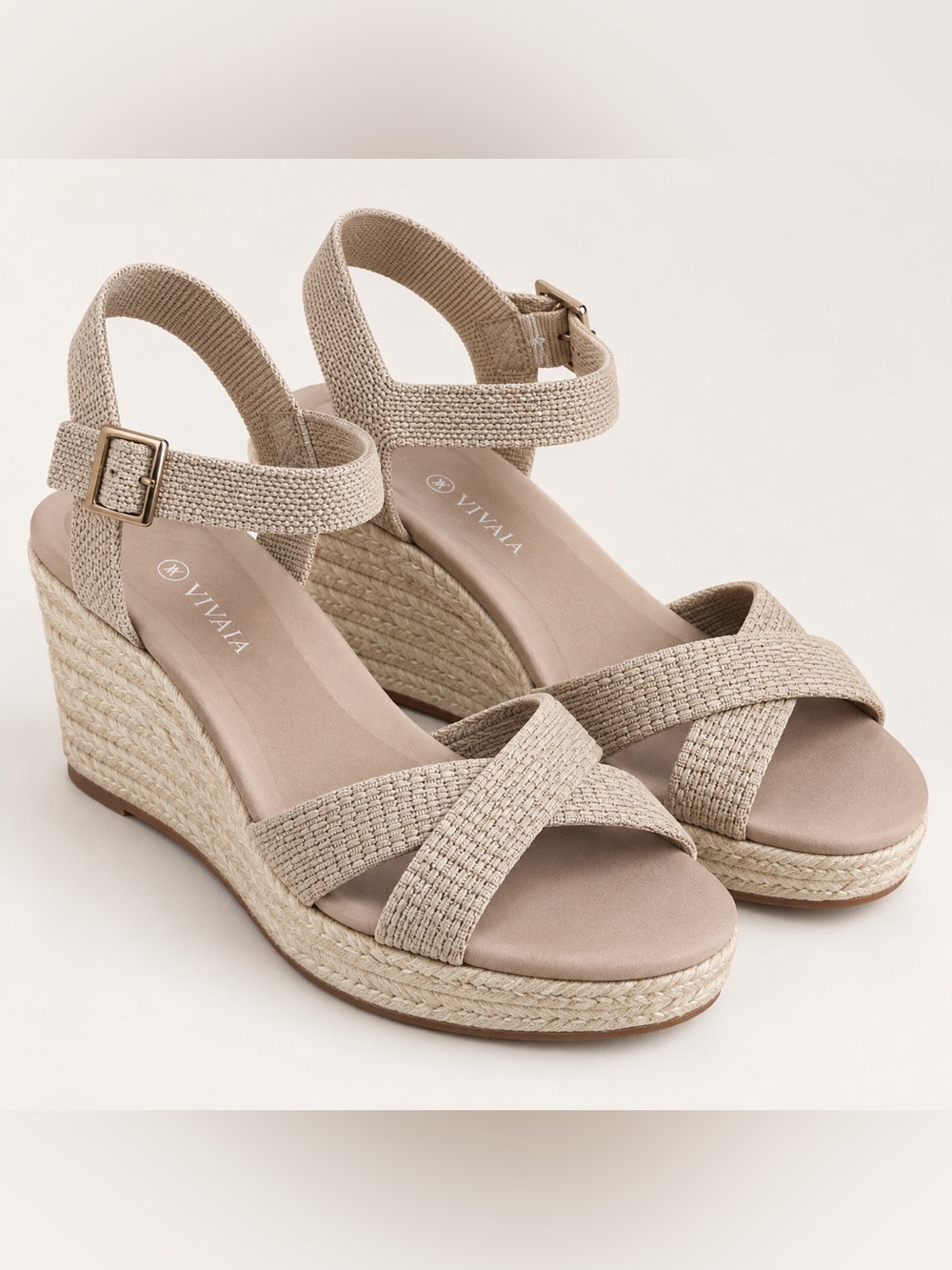 VIVAIA Sally Pro Almond Espadrille Wedge Sandals EU 41
